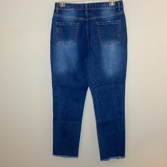 New Vintage Dark Wash Distressed Mom Jeans Sz 10 NWT - Picture 9 of 11